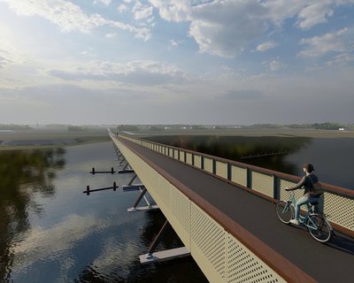 Мост Blauwe Loper — исключительно для велосипедистов и пешеходов
