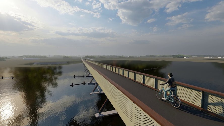 Мост Blauwe Loper — исключительно для велосипедистов и пешеходов