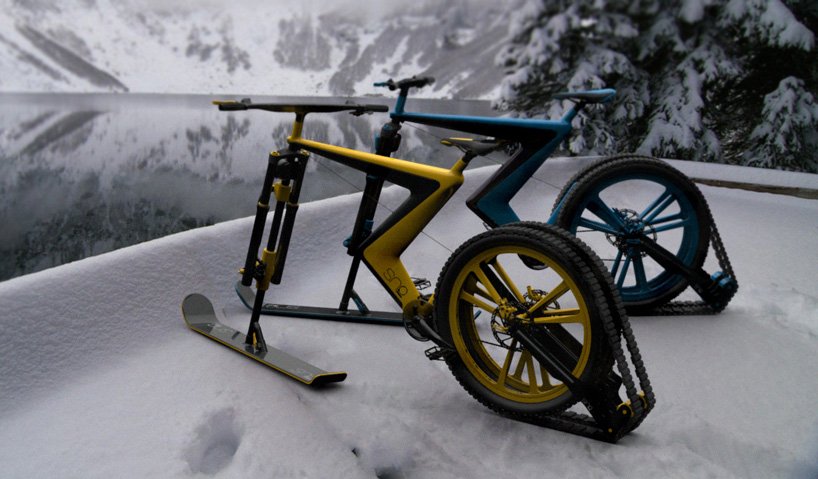 Зимний велосипед на лыжах Sno Bike 