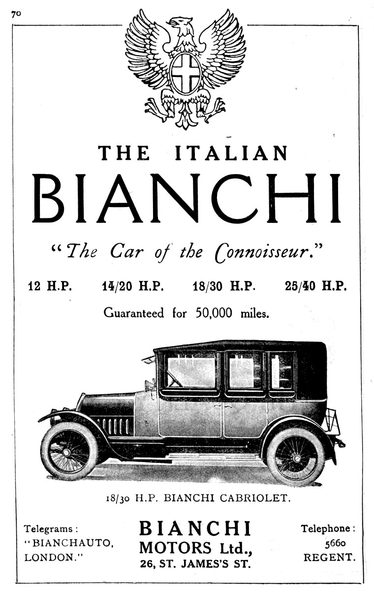 Когда-то компания Bianchi производила легковые автомобили и мотоциклы