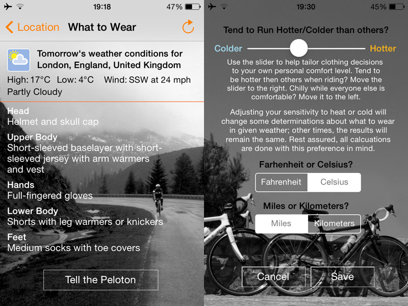 Новое мобильное приложение помогает велосипедистам одеться